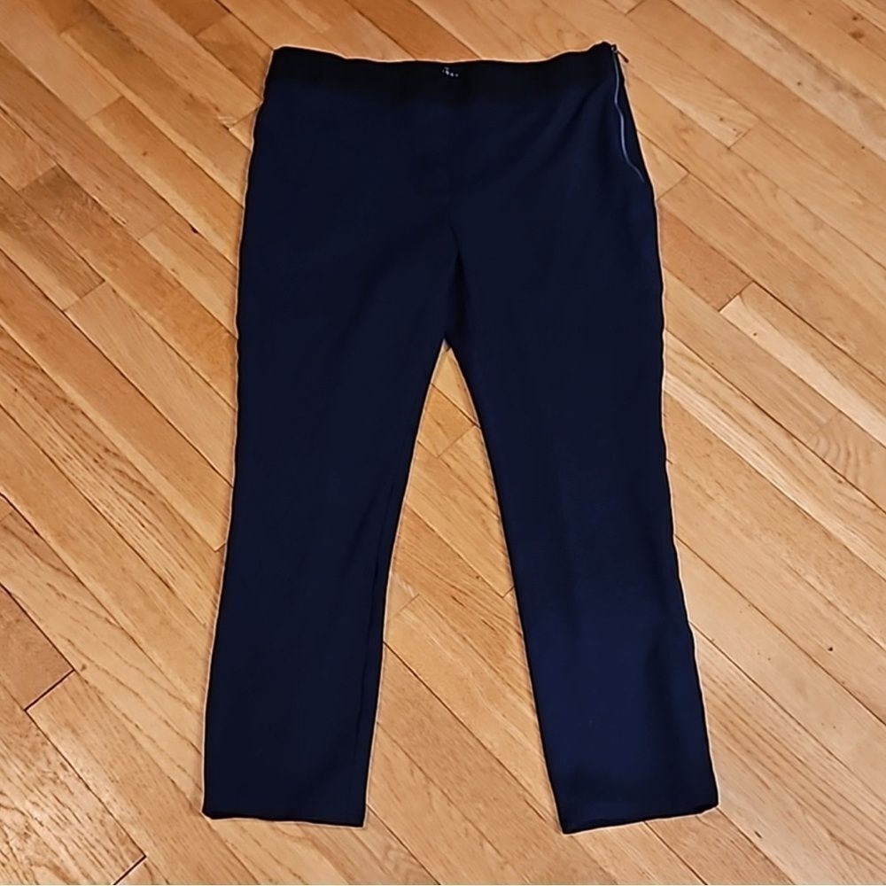 WHITE HOUSE BLACK MARKET - BLUE THE SKINNY SIDE ZIP ANKLE PANTS SIZE 12